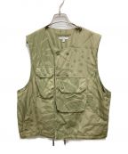 Engineered Garmentsエンジニアド ガーメンツ）の古着「22ss Cover Vest-Leaf Print Cotton Poplin／ベスト」｜カーキ