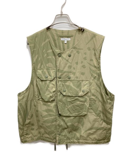 Engineered Garments（エンジニアド ガーメンツ）Engineered Garments (エンジニアド ガーメンツ) 22ss Cover Vest-Leaf Print Cotton Poplin／ベスト カーキ サイズ:Lの古着・服飾アイテム