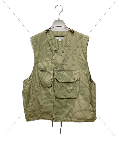 Engineered Garments（エンジニアド ガーメンツ）Engineered Garments (エンジニアド ガーメンツ) 22ss Cover Vest-Leaf Print Cotton Poplin カーキ サイズ:Lの古着・服飾アイテム