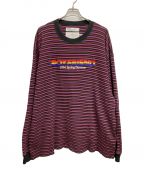 DAIRIKUダイリク）の古着「Couple Border Embroidery Tee／カップルボーダーエンブロイダリーT」｜パープル