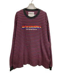 DAIRIKU（ダイリク）の古着「Couple Border Embroidery Tee／カップルボーダーエンブロイダリーT」｜パープル