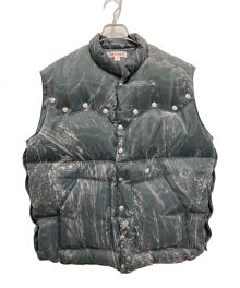 masu（エムエーエスユー）の古着「MARBLE BANDANA PUFFER VEST」｜グリーン