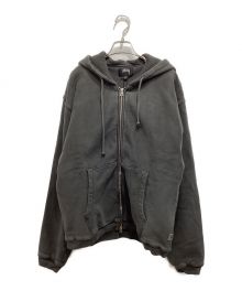 stussy（ステューシー）の古着「WAFFLE LINED ZIP HOODIE」｜グレー