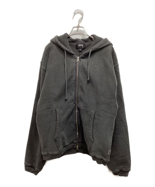 stussy（ステューシー）stussy (ステューシー) WAFFLE LINED ZIP HOODIE グレー サイズ:Lの古着・服飾アイテム