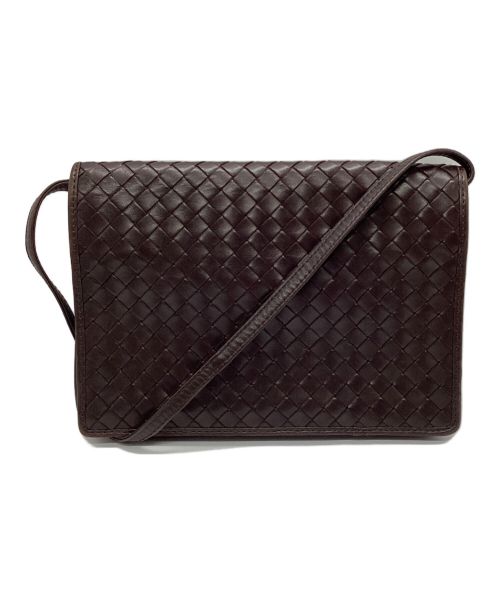 BOTTEGA VENETA（ボッテガベネタ）BOTTEGA VENETA (ボッテガベネタ) イントレチャートショルダーバッグ/ミラー付き ブラウンの古着・服飾アイテム