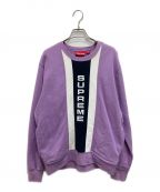 SUPREMEシュプリーム）の古着「Vertical Logo Panel Crewneck」｜パープル