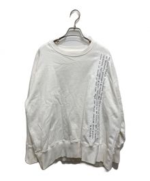 MM6 Maison Margiela（エムエムシックス メゾンマルジェラ）の古着「ラベルクルーネックスウェットトレーナー」｜ホワイト