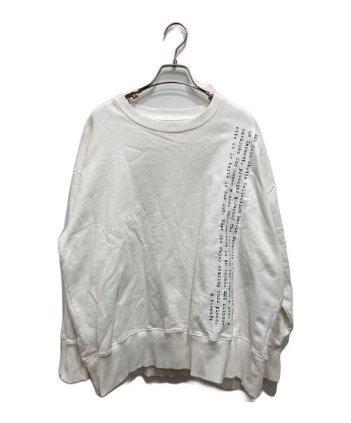 MM6 Maison Margiela（エムエムシックス メゾンマルジェラ）MM6 Maison Margiela (エムエムシックス メゾンマルジェラ) ラベルクルーネックスウェットトレーナー ホワイト サイズ:Sの古着・服飾アイテム