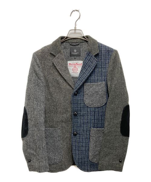 BEAUTY&YOUTH（ビューティーアンドユース）BEAUTY&YOUTH (ビューティーアンドユース) Harris Tweed (ハリスツイード) クレイジーパターン テーラードジャケット ネイビー サイズ:Mの古着・服飾アイテム