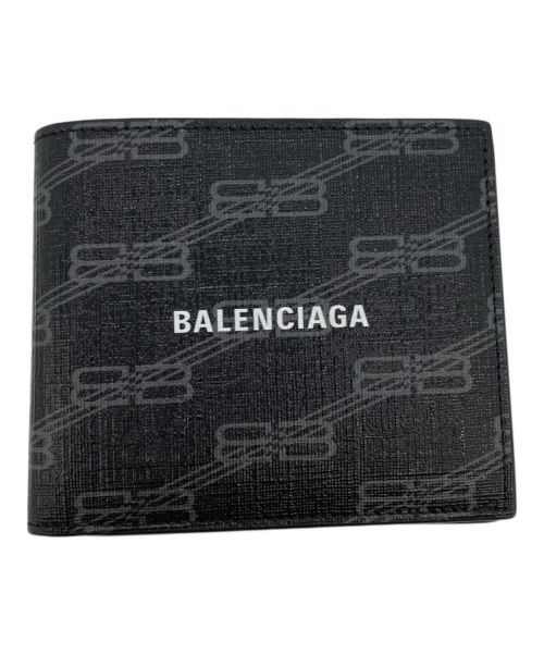 BALENCIAGA（バレンシアガ）BALENCIAGA (バレンシアガ) BBモノグラムコーティングキャンバスウォレット ブラックの古着・服飾アイテム