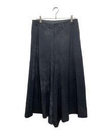 Yohji Yamamoto pour homme（ヨウジヤマモト プールオム）の古着「むら染袴ワイドパンツ／Sarouel Skirt Uneven Dyeing Wrinkled Gabardine」｜ブラック