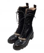 HER LIP TOハーリップトゥ）の古着「Crystal Lace-Up Ankle Boots」｜ブラック