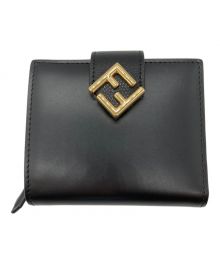 FENDI（フェンディ）の古着「FFダイヤモンドコンパクトウォレット」｜ブラック