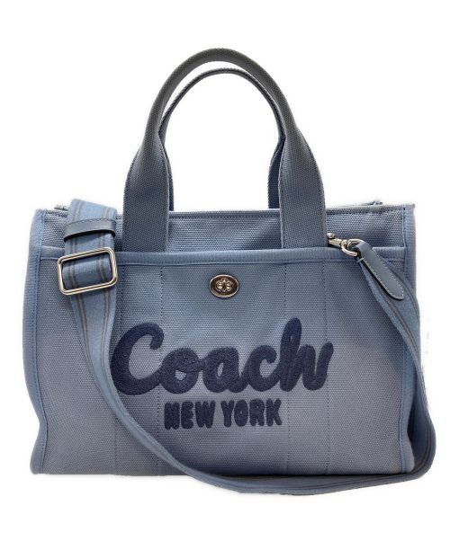 COACH（コーチ）COACH (コーチ) キャンバス2WAYバッグ スカイブルーの古着・服飾アイテム