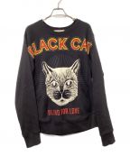 GUCCIグッチ）の古着「Black Cat Sweatshirt」｜ブラック