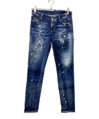 DSQUARED2ディースクエアード）の古着「DISTRESSED JENNIFER JEANS」｜ブルー