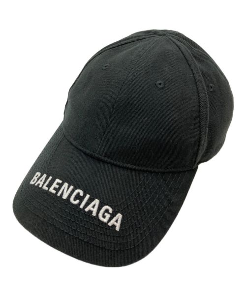 BALENCIAGA（バレンシアガ）BALENCIAGA (バレンシアガ) ロゴ刺繍キャップ ブラックの古着・服飾アイテム