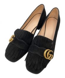 GUCCI（グッチ）の古着「GGマーモントスウェードパンプス」｜ブラック