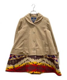 OPENING CEREMONY×PENDLETON（オープニングセレモニー×ペンドルトン）の古着「ラウンドカラーAラインコート」｜ベージュ