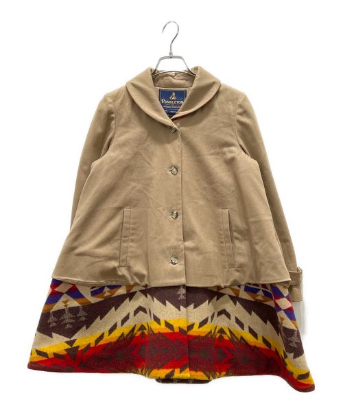 OPENING CEREMONY（オープニングセレモニー）OPENING CEREMONY (オープニングセレモニー) PENDLETON (ペンドルトン) ラウンドカラーAラインコート ベージュ サイズ:XSの古着・服飾アイテム