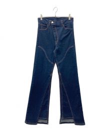 MUKAI（ムカイ）の古着「LAYERED SLIM DENIM PANTS」｜インディゴ