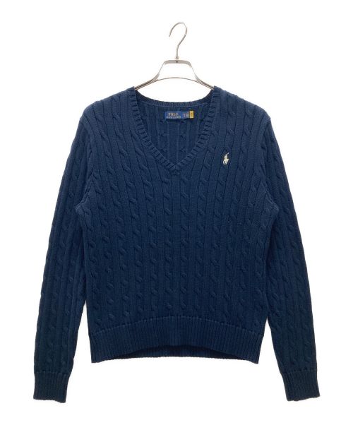 POLO RALPH LAUREN（ポロ・ラルフローレン）POLO RALPH LAUREN (ポロ・ラルフローレン) ケーブルニット ネイビー サイズ:XLの古着・服飾アイテム