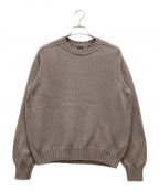 BATONERバトナ―）の古着「OPEN-END YARN CREW NECK KNIT」｜ブラウン