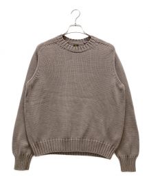 BATONER（バトナ―）の古着「OPEN-END YARN CREW NECK KNIT」｜ブラウン