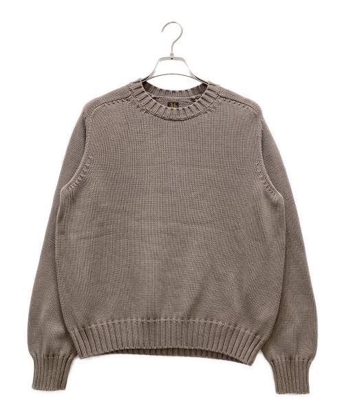 BATONER（バトナ―）BATONER (バトナ―) OPEN-END YARN CREW NECK KNIT ブラウン サイズ:1の古着・服飾アイテム