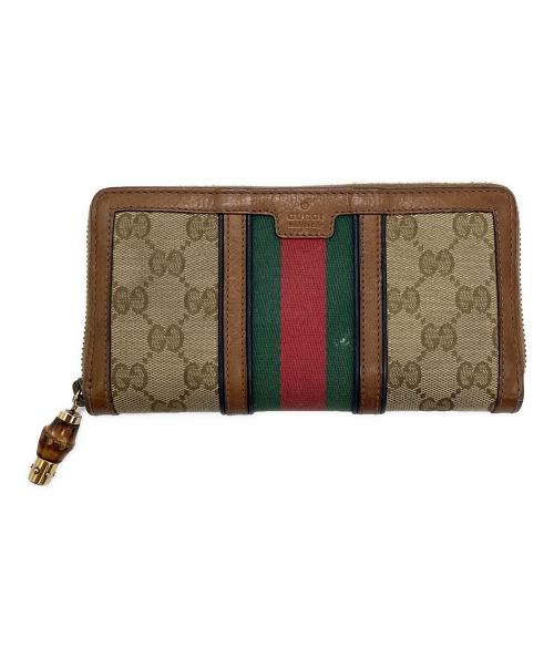 GUCCI（グッチ）GUCCI (グッチ) 長財布 ブラウンの古着・服飾アイテム