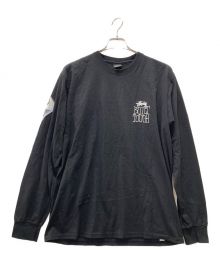 stussy（ステューシー）の古着「レンチプリント袖カットソー」｜ブラック