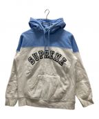 SUPREMEシュプリーム）の古着「2-Tone Arc Logo Pullover」｜スカイブルー×ホワイト