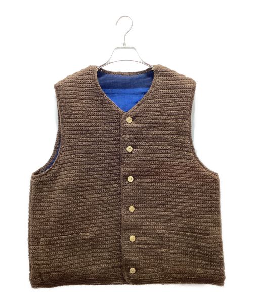 VISVIM（ビズビム）VISVIM (ビズビム) CROCHET KNIT VEST (N.D.) ブラウン サイズ:3の古着・服飾アイテム