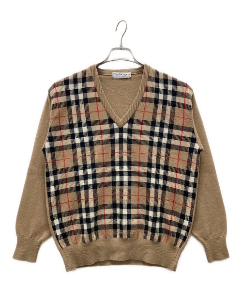 Burberry's（バーバリーズ）Burberry's (バーバリーズ) チェックニット ベージュ サイズ:Mediumの古着・服飾アイテム