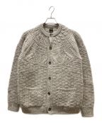 BATONERバトナ―）の古着「SPREAD ARAN CREW NECK CARDIGAN」｜ベージュ