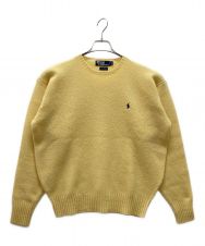 POLO RALPH LAUREN (ポロ・ラルフローレン) クルーネックニット イエロー サイズ:LL