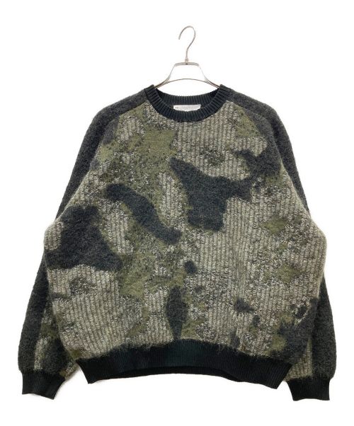 Y-3（ワイスリー）Y-3 (ワイスリー) バックロゴカモ柄ニット CAMO KNIT SWEATER ブラック×カーキ サイズ:XLの古着・服飾アイテム