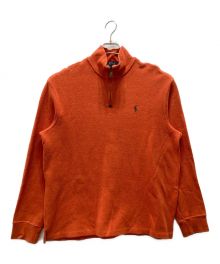 POLO RALPH LAUREN（ポロ・ラルフローレン）の古着「ハーフジップスウェット」｜オレンジ