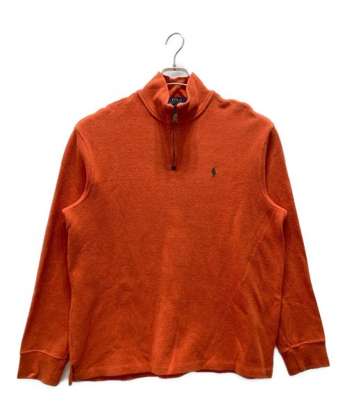 POLO RALPH LAUREN（ポロ・ラルフローレン）POLO RALPH LAUREN (ポロ・ラルフローレン) ハーフジップスウェット オレンジ サイズ:Lの古着・服飾アイテム