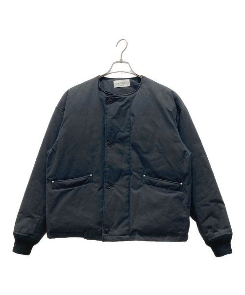 UNITUS（ユナイタス）UNITUS (ユナイタス) Waxed Down Flight Jacket/ダウンジャケット ブラック サイズ:サイズ表記無しの古着・服飾アイテム