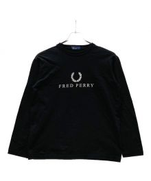 FRED PERRY（フレッドペリー）の古着「ロゴプリントカットソー」｜ブラック