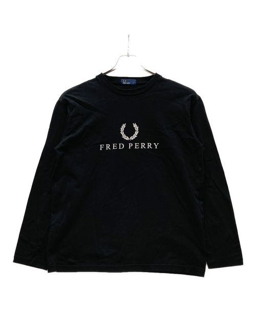 FRED PERRY（フレッドペリー）FRED PERRY (フレッドペリー) ロゴプリントカットソー ブラック サイズ:Lの古着・服飾アイテム