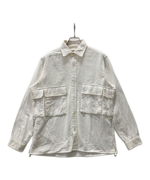 MOUNTAIN RESEARCH（マウンテンリサーチ）MOUNTAIN RESEARCH (マウンテンリサーチ) GAME SHIRT/ゲームシャツ ホワイト サイズ:Mの古着・服飾アイテム