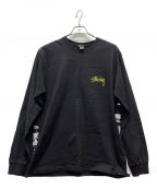 stussyステューシー）の古着「ロングスリーブカットソー/Beat Crazy LS TEE」｜ブラック