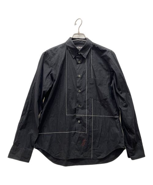 BLACK COMME des GARCONS（ブラック コムデギャルソン）BLACK COMME des GARCONS (ブラック コムデギャルソン) ステッチデザインシャツ ブラック サイズ:Mの古着・服飾アイテム