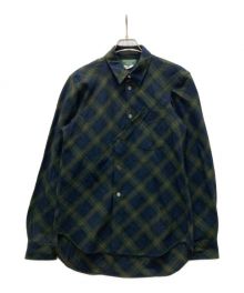 COMME des GARCONS HOMME PLUS（コムデギャルソンオムプリュス）の古着「変形チェックシャツ」｜グリーン