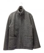 AURALEEオーラリー）の古着「WOOL LING YARN MILLED JERSEY ZIP BLOUSON /ウールリングヤーンミルドジャージージップブルゾン」｜グレー