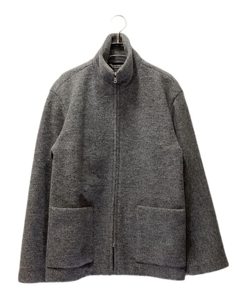 AURALEE（オーラリー）AURALEE (オーラリー) WOOL LING YARN MILLED JERSEY ZIP BLOUSON /ウールリングヤーンミルドジャージージップブルゾン グレーの古着・服飾アイテム