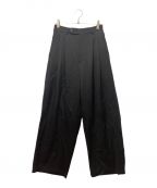 juhaユハ）の古着「2TUCK WIDE EASY PANTS/2タックイージーパンツ」｜ブラック