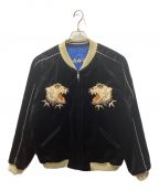 東洋エンタープライズトウヨウエンタープライズ）の古着「Velveteen Souvenir Jacket/別珍×キルティングリバーシブルスカジャン」｜ブラック×ブルー